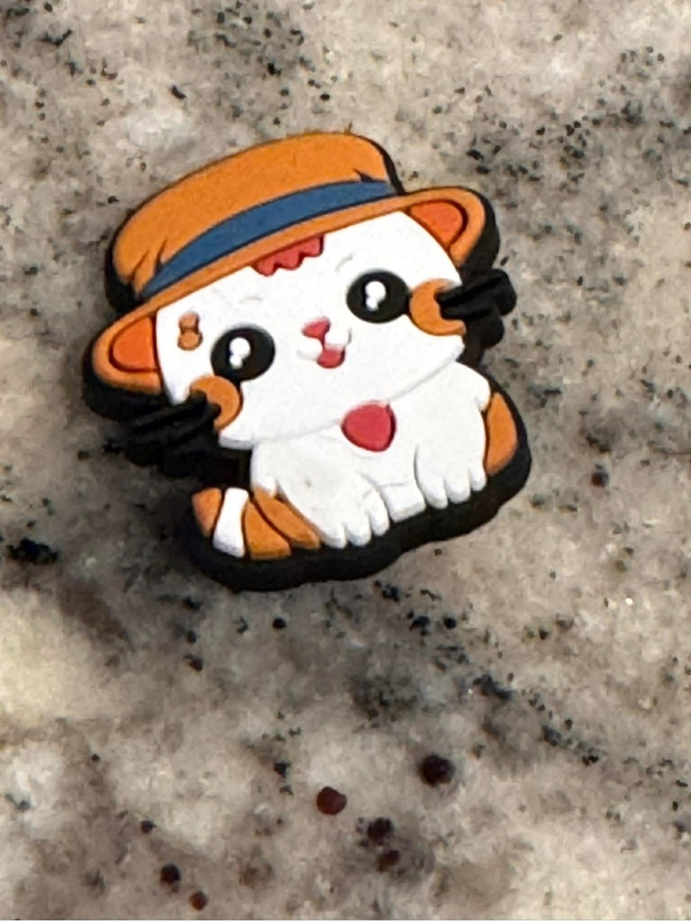 CROCS Orange & White Cat Hat Jibbitz Charm